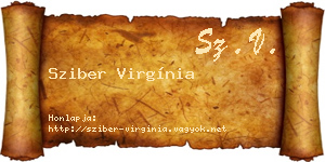 Sziber Virgínia névjegykártya